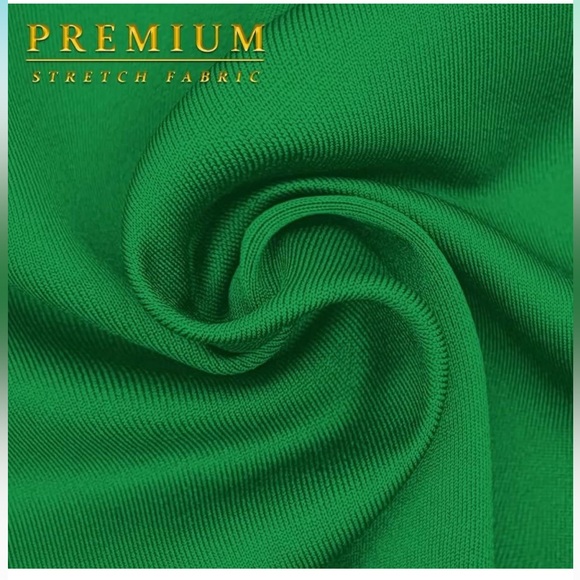 Kelly Green Double Notch Lapel Sharp Shoulder Pad Single Button Peplum Blazer - Picture 6 of 12